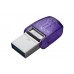 Pen USB Kingston DataTraveler MicroDuo 3C 128GB, USB-A/USB-C, 200MB/s, Roxo Pen USB Kingston DataTraveler MicroDuo 3C 128GB, USB-A/USB-C, 200MB/s, Roxo