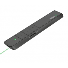 Apresentador Trust Quro: Comando sem fios, Laser Verde, RF 2.4GHz, Alcance 60m