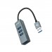 Hub USB 3.2 Gen 1 NanoCable, 4 Portas USB 3.2 Gen 1 Tipo A, Cinzento, 10cm