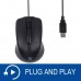 Rato Ewent EW3300 - USB, 1000 DPI, Ambidestro, Preto