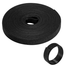 Fita Velcro Ewent EW1563, 10m, Preto, reutilizável para cabos