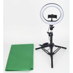 Tripé Goodis 7367382 Ring Light c/ Fundo Verde - Altura 50cm, Preto Tripé Goodis 7367382 Ring Light c/ Fundo Verde - Altura 50cm, Preto