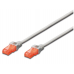 Cabo de Rede EWENT Cat.6 2m Branco, Conectores RJ45, U/UTP e 1 Gbps