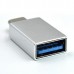 Adaptador EWENT EW9643: USB-C Macho para USB-A Fêmea, Alumínio, 5 Gbit/s, Prateado