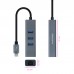 Adaptador NanoCable USB-C para 3xUSB 3.0, RJ45 Gigabit Ethernet