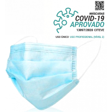 Máscara Descartável MedTech DFM-1: 3 Camadas, Uso Único, Azul Claro