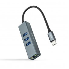 Adaptador NanoCable USB-C para 3xUSB 3.0, RJ45 Gigabit Ethernet