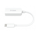 Adaptador de Rede D-Link DUB-E250 USB-C, Gigabit Ethernet, Branco