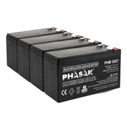 Bateria Phasak PHB1207 para UPS: 12V, 7Ah, Terminais F1, Selada Bateria Phasak PHB1207 para UPS: 12V, 7Ah, Terminais F1, Selada