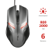 Rato Trust Ziva Gaming USB 2000 DPI, 6 Botões, Preto