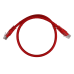 Cabo de Rede Phasak Cat.6 UTP 1m - Cobre, RJ45, Gigabit, Vermelho