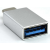 Adaptador EWENT EW9643: USB-C Macho para USB-A Fêmea, Alumínio, 5 Gbit/s, Prateado