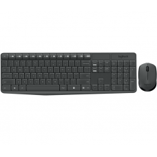 Teclado Logitech MK235: Wireless, Português, Resistente a Derrames, Cinzento