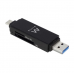 Leitor de Cartões EWENT EW1075 USB-C/A, SD/microSD 5Gbps, Preto