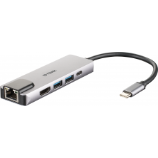 Base USB-C D-Link DUB-M520, Thunderbolt 3, 5 portas, 4K HDMI e Gigabit Ethernet