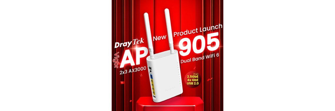 Novo modelo de AP DrayTek Wi-Fi 6 (802.11ax), VigorAP 905