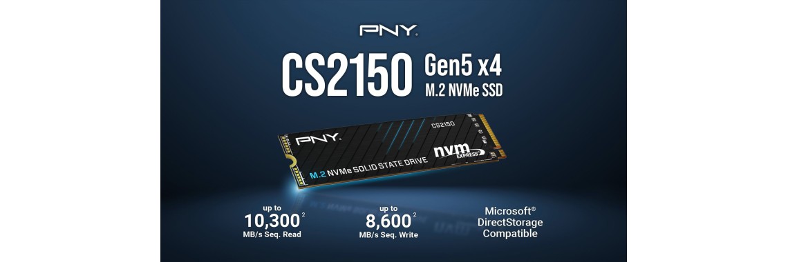 A PNY apresenta o SSD CS2150 M.2 NVMe PCIe Gen5 x4, transformando o armazenamento com um desempenho e uma fiabilidade sem paralelo