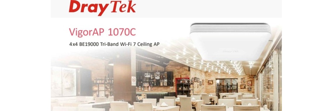 Novo modelo de AP DrayTek Wi-Fi 7 (802.11be), VigorAP 1070C Novo modelo de AP DrayTek Wi-Fi 7 (802.11be), VigorAP 1070C