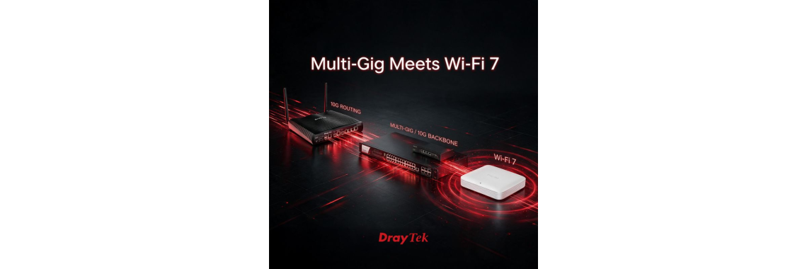 DrayTek Multi-Gig + Wi-Fi 7 – Velocidade sem limites DrayTek Multi-Gig + Wi-Fi 7 – Velocidade sem limites