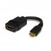 StarTech.com 5in Mini HDMI to HDMI Adapter, 4K High Speed HDMI Adapter, 4K 30Hz Ultra HD High Speed HDMI Adapter, HDMI 1.4, Gold Plated Connectors, UHD Mini HDMI Adapter 4K, Black - Mini HDMI to HDMI Converter - Adaptador HDMI - HDMI fêmea para 19 pi
