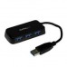 Portable 4 Port Mini USB 3.0 Hub - Black