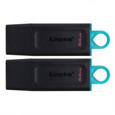 Kingston 64GB USB3.2 Gen 1 DataTraveler Exodia (Black + Teal) - 2 Pieces
