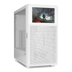 Caixa Nox Hummer BIOS Midi Tower Branca com Ecrã LCD