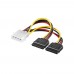 Cable/Adaptador de Alimentacion Pc Y Macho de 5,25 Pulgadas a 2x Sata 0,13m.