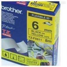 Brother Fita laminada flexível - Texto preto sobre fundo amarelo. Largura: 6mm. Comprimento: 8m