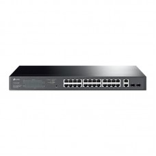 TP-LINK TL-SG1428PE 28-Port Gigabit Easy Smart Switch 24xGigabit PoE+ 2xGigabit Non-PoE RJ45 2xGigabit SFP Slots 250W budget