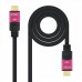 Cabo HDMI Nanocable 15m, 4K@60Hz, 18Gbps, com Repetidor, Preto/Rosa