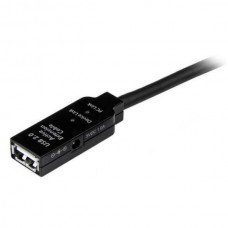 StarTech.com 15m USB 2.0 Active Extension Cable - M/F - 15 meter USB 2.0 Repeater Cable Cord - USB A Male to USB A Female - 15 m, Black (USB2AAEXT15M) - Cabo de extensão USB - USB (F) para USB (M) - USB 2.0 - 15 m - activo - preto - para P/N: SVA5H2N
