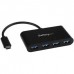 StarTech.com 4-Port USB-C Hub - Portable USB-C to 4x USB-A Hub - Bus-Powered USB 3.1 Gen 1 Type-C Hub - USB 3.0 Port Expander (HB30C4AB) - Hub - 4 x SuperSpeed USB 3.0 - desktop