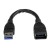 StarTech.com 6in Short USB 3.0 Extension Adapter Cable (USB-A Male to USB-A Female) - USB 3.1 Gen 1 (5Gbps) Port Saver Cable - Black (USB3EXT6INBK) - Cabo de extensão USB - USB Tipo A (F) para USB Tipo A (M) - USB 3.0 - 15.2 cm - moldado - preto - pa