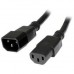 StarTech.com 1m (3ft) Power Extension Cord, C14 to C13, 10A 125V, 18AWG, Black Computer Power Cord Extension, Power Supply Extension Cable, IEC-320-C14 to IEC-320-C13 AC Power Cable - PXT1001M