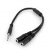 Headset adapter with headphone/mic plugs