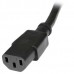 StarTech.com 1m (3ft) Power Extension Cord, C14 to C13, 10A 125V, 18AWG, Black Computer Power Cord Extension, Power Supply Extension Cable, IEC-320-C14 to IEC-320-C13 AC Power Cable - PXT1001M
