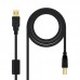 Cabo Nanocable USB 2.0 para Impressora com Ferrita, 5m, Macho/Macho, Preto