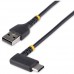 StarTech.com 6ft (2m) USB A to C Charging Cable Right Angle, Heavy Duty Fast Charge USB-C Cable, USB 2.0 A to Type-C, Durable and Rugged Aramid Fiber, 3A, S20/iPad/Pixel - High Quality USB Charging Cord (R2ACR-2M-USB-CABLE) - Cabo USB - USB (M) reto