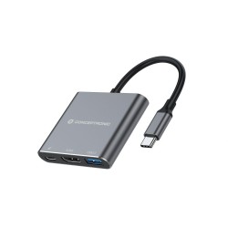 Adaptador Usb-C 3en1 Conceptronic Donn018 Hdmi   Usb -A 3.0 Usb-C  Pd 100w                                                      