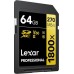 LEXAR 64GB PROFESSIONAL 1800X SDXC UHS-II CARDS,  UP TO 280MB/S READ 210MB/S WRITE C10 V60 U3