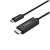 StarTech.com 6ft (2m) USB C to HDMI Cable, 4K 60Hz USB Type C to HDMI 2.0 Video Adapter Cable, Thunderbolt 3 Compatible, Laptop to HDMI Monitor/Display, DP 1.2 Alt Mode HBR2 Cable, Black - 4K USB-C Video Cable (CDP2HD2MBNL) - Cabo adaptador - 24 pin