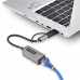 Usb 3.0 Type-C To 2.5 Gigabit Cabl Ethernet Adapter W/Usb-A Convert