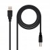 Cabo USB 2.0 Nanocable, USB-A para USB-B, 1,8m, Preto, 10.01.0103BK