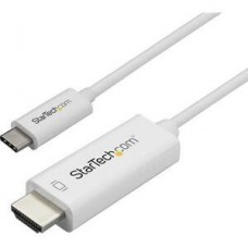 StarTech.com 3ft (1m) USB C to HDMI Cable, 4K 60Hz USB Type C to HDMI 2.0 Video Adapter Cable, Thunderbolt 3 Compatible, Laptop to HDMI Monitor/Display, DP 1.2 Alt Mode HBR2 Cable, White - 4K USB-C Video Cable (CDP2HD1MWNL) - Cabo adaptador - 24 pin