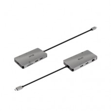 Docking Station Club3D USB 3.2 Gen1 Tipo-C: 8 em 1, 2x HDMI, 2x USB-A, RJ45, SD, MicroSD