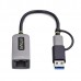 Usb 3.0 Type-C To 2.5 Gigabit Cabl Ethernet Adapter W/Usb-A Convert