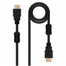 Cabo HDMI Nanocable 3m V1.4: Alta Velocidade, 4K, 120Hz, com Ferritas