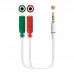 Adaptador de Áudio Nanocable 10.24.1201 - Jack 3.5mm Macho para 2x Jack 3.5mm Fêmea