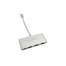 Hub USB Coolbox COO-HUC3U3PD, 4 Portas, Alumínio, USB 3.0